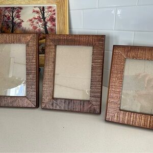 Rustic Brown Wooden Picture Frame Set